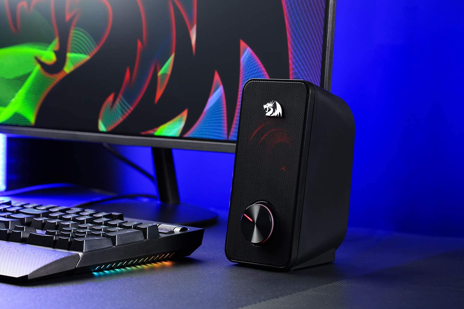 Redragon-altavoz para juegos de PC GS500 USB 3,5mm, altavoz para ordenador de escritorio de graves estéreo de 2,0 canales, color negro