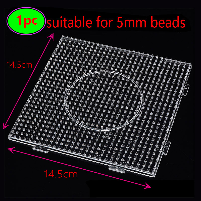 Fusibili Perline Tavole 5mm Grandi Puntali in plastica trasparente per bambini Perline artigianali Pixel Puzzle Pegboards Creativo Fatto a mano Giocattolo artigianale Regalo: BIANCO