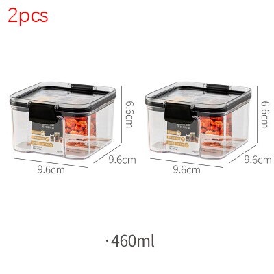 Airtight Food Storage Containers with Lids Plastic Dry Food Canisters for Cereal Flour Sugar Kitchen Pantry Organization Storage: 460ML1