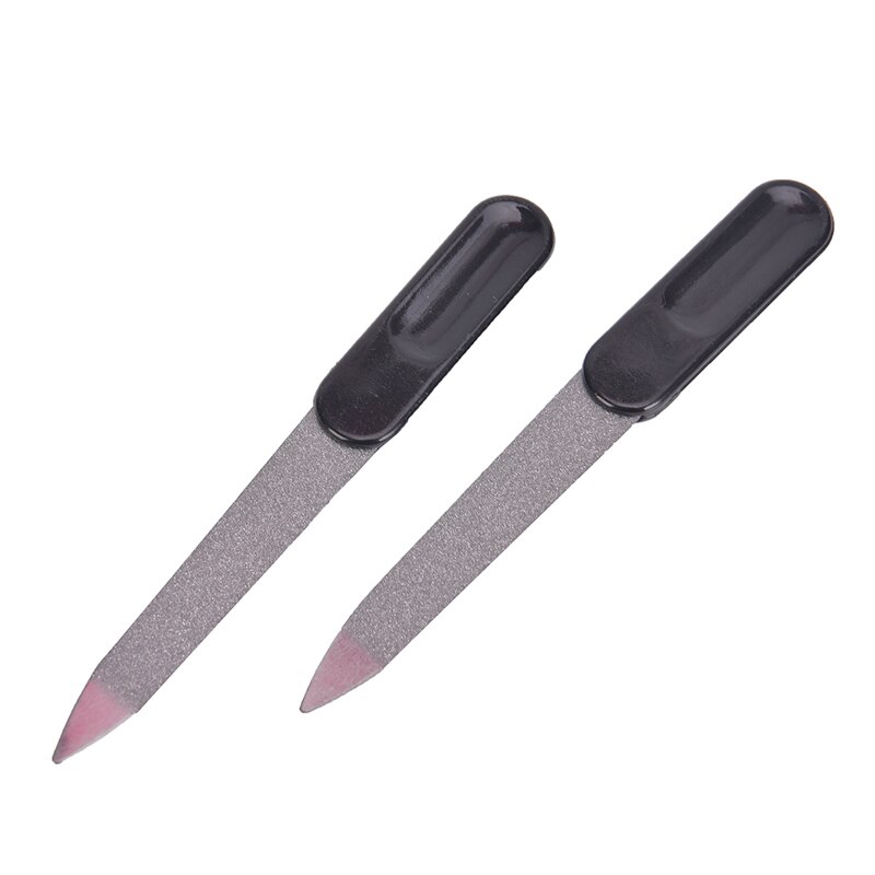 5pcs Plastic Handle Metal Double Sided Nail Files Pro Nail File DIY Manicure Pedicure Tool