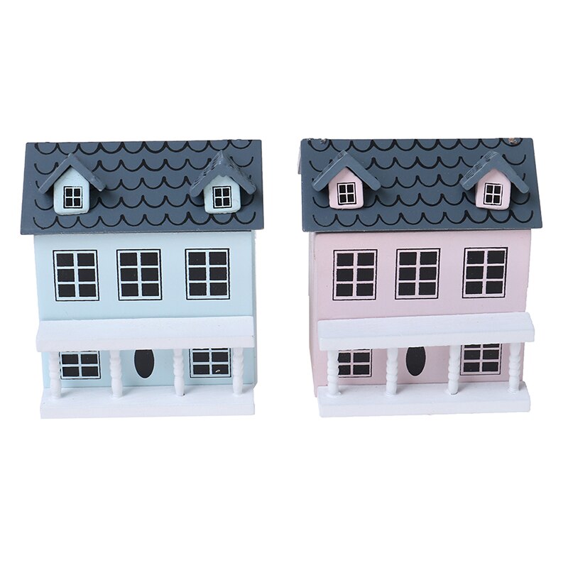 1:12 Dollhouse Miniature Wooden Little House Model Lovely Villa Doll House Decor