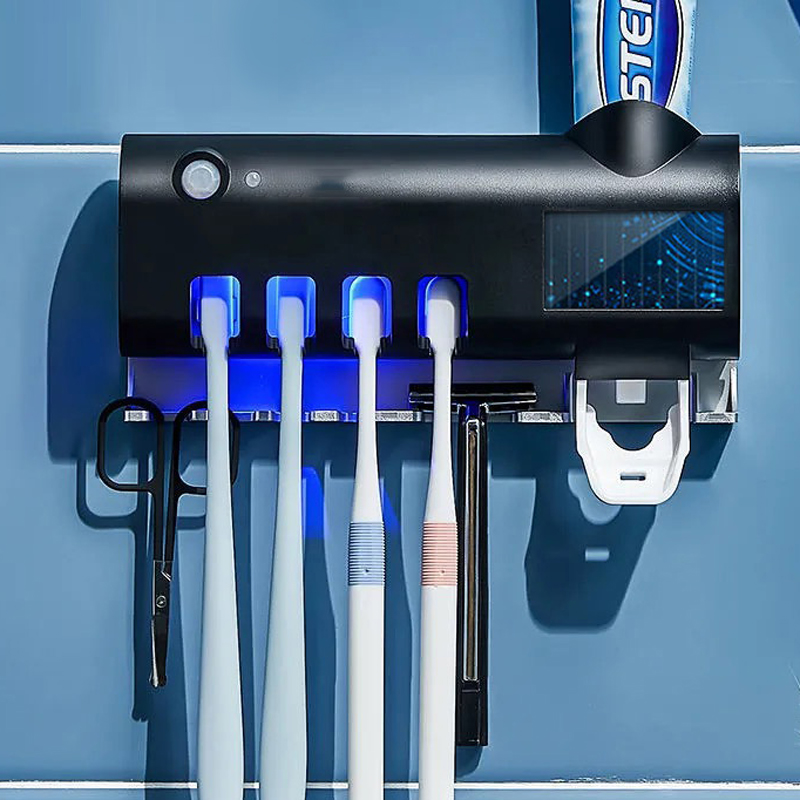 UV Toothbrush Holder Solar Energy Toothbrush Sterilizer Automatic Toothpaste Dispenser Squeezers Household Bathroom Accessories