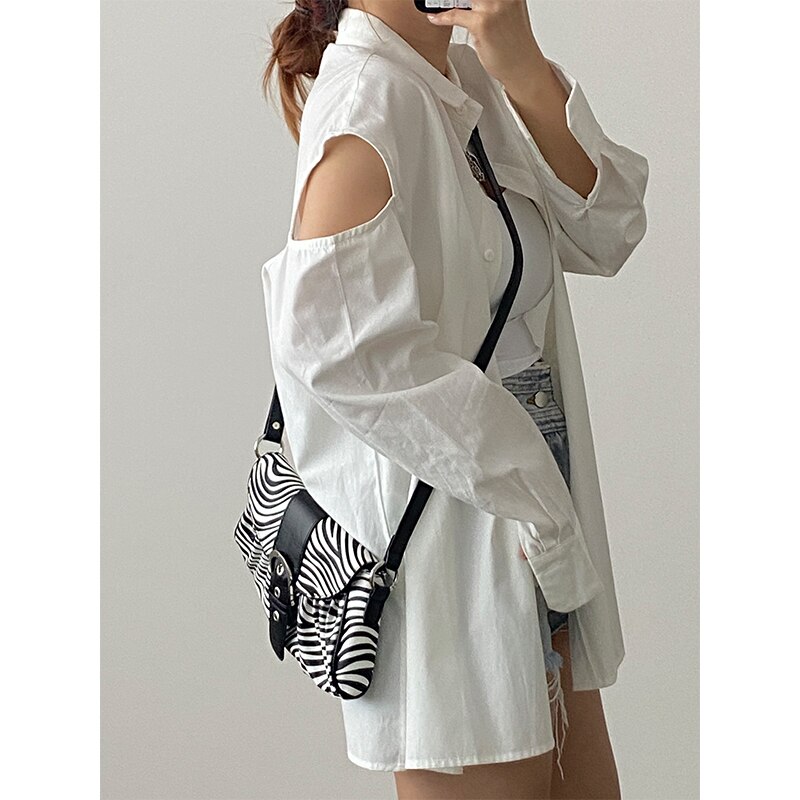 Zebrapatroon crossbody tas voor dames all-match retro oksel schoudertassen dames avondfeest portemonnee