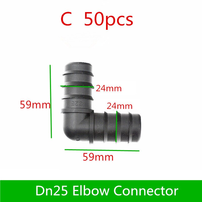 Elbow Connector Insert Barb Coupler 90° Elbow Poly Hose Barbed Fittings Greenhouse Micro Drip Irrigation Fittings