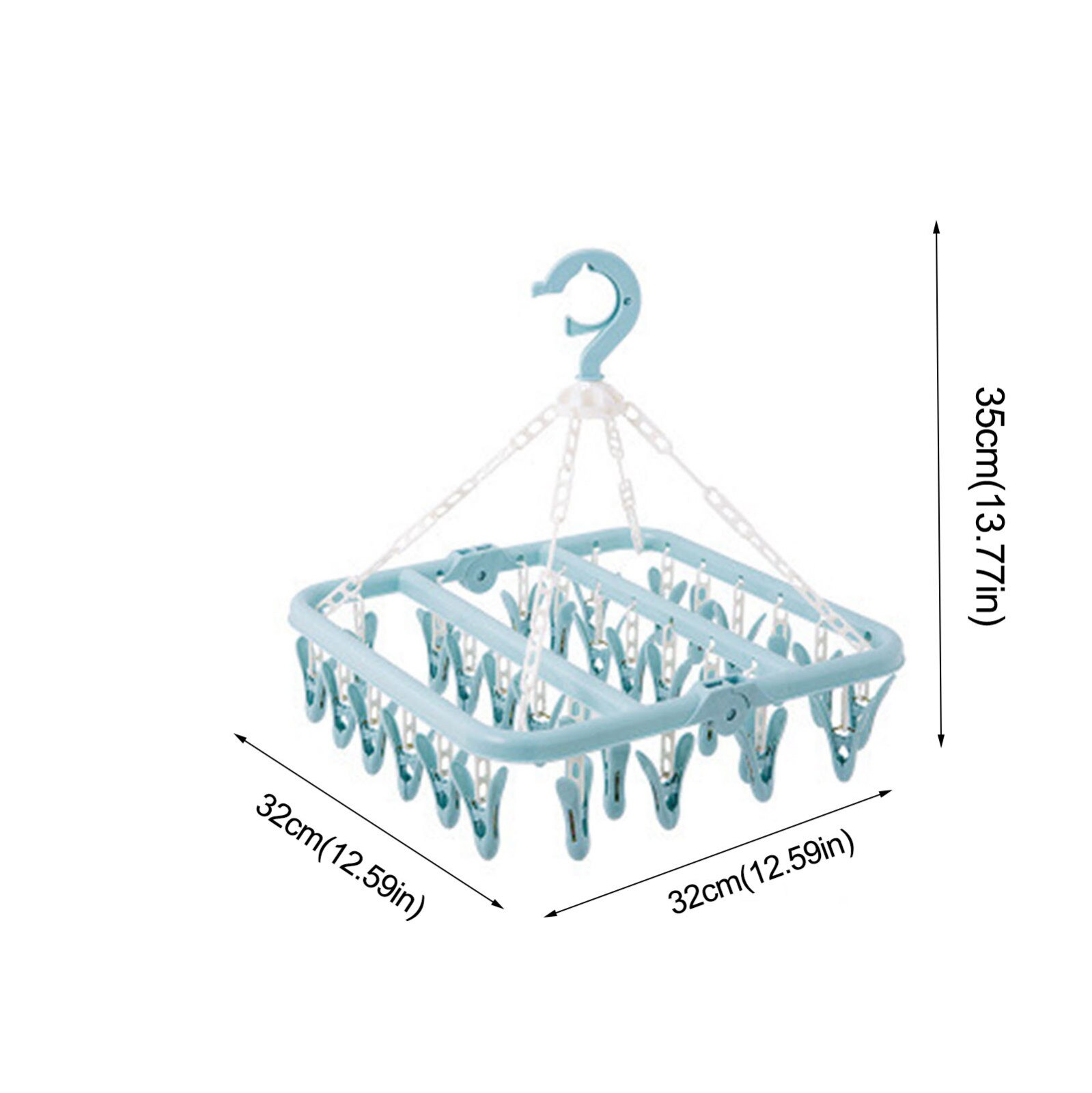 32 Indoor Socks Drying Rack Clips Plastic Foldable Clothes Hanger Dryer Windproof Socks Underwear Rack Children Space Saving