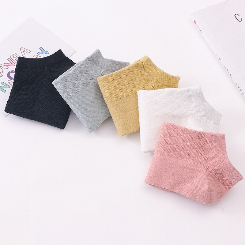 Calcetines de algodón a rayas para mujer, medias pequeñas y frescas de , 5 pares