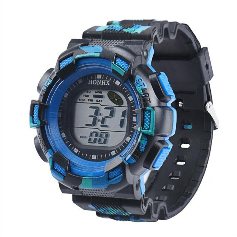 Mens Sports Watches Simple Children BoysFashion LED Digital Alarm Date Rubber Army Watch Waterproof Wristwatch 20: Multicolor