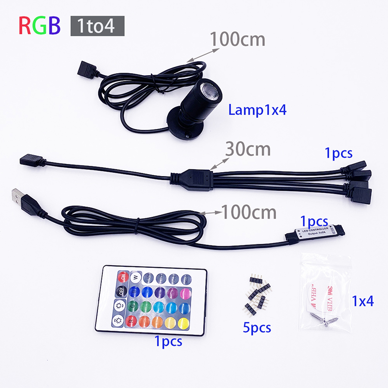 USB 5V RGB Dimbare Mini LED Spotlight Open Kast Showcase Teller Sieraden Licht Draaibare Hoek Plafondspot 3W 1 tot 2