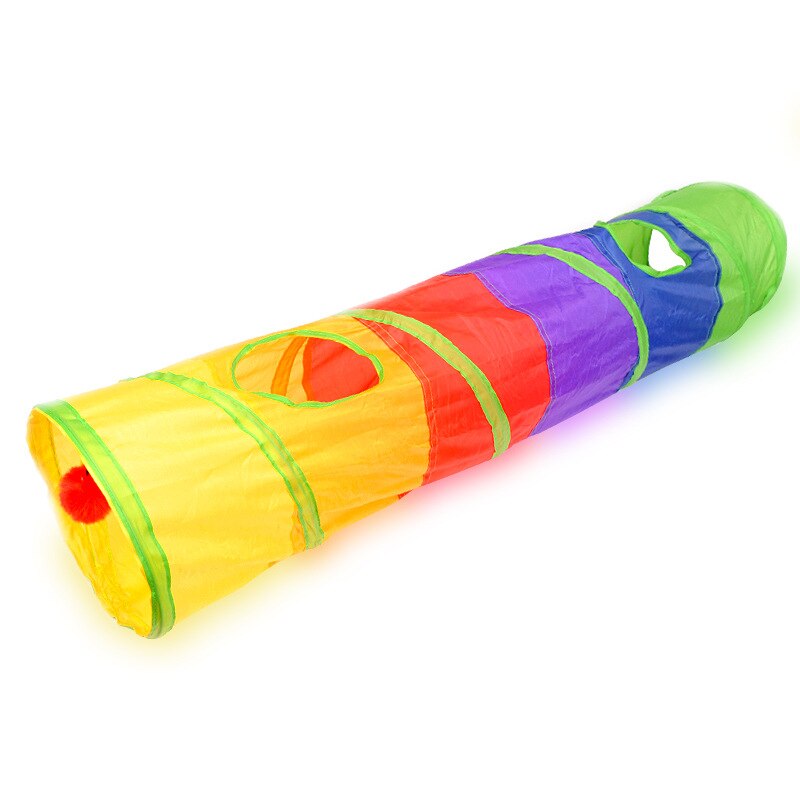 Intérieur extérieur Kitty chiot Tube jouets chat de compagnie pratique pliable Tunnel jouet pour se cacher et trouver des exercices d'entraînement: Multicolor