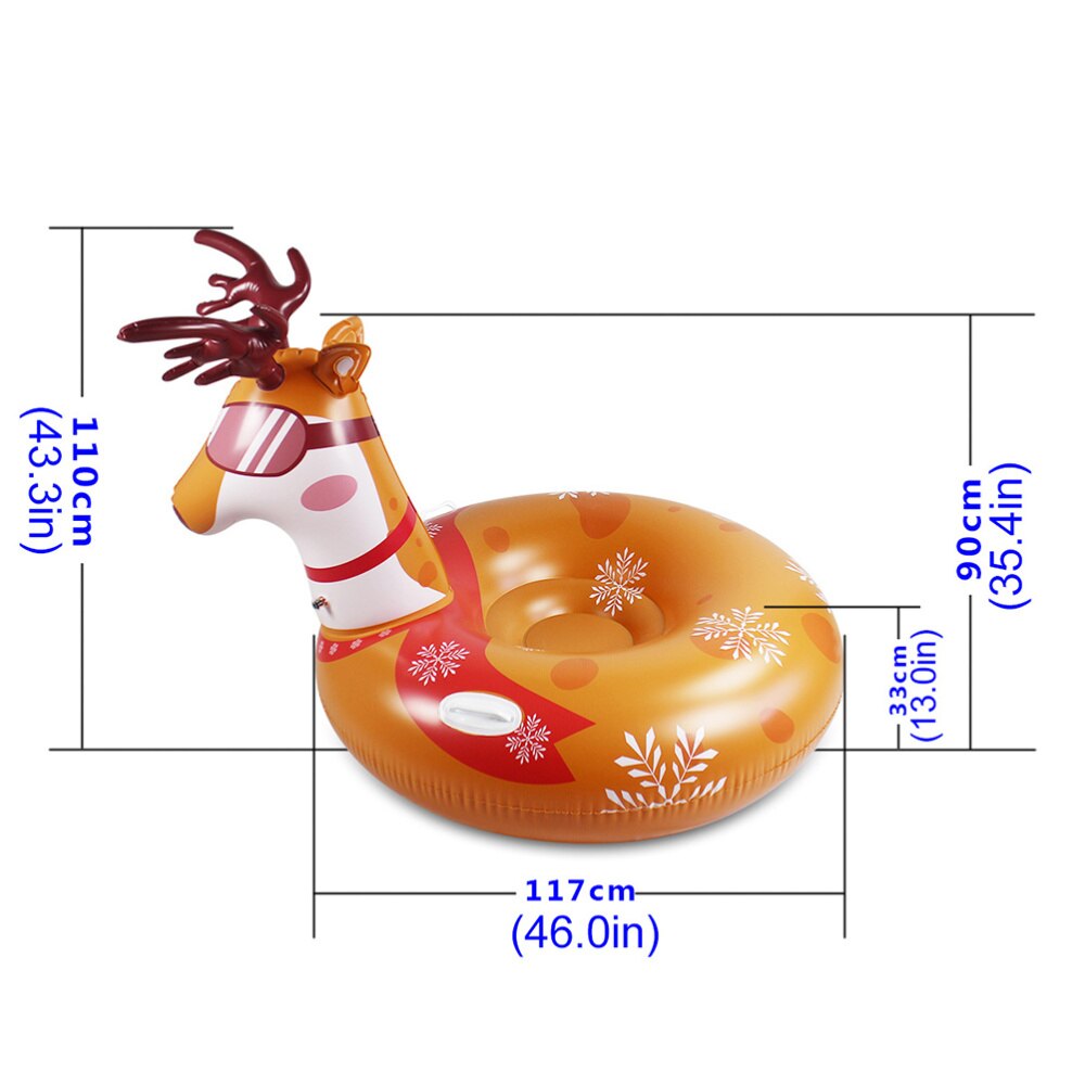 1 Pc Deer Snow Tube Inflatable Snow Tube for Outdoor Kids
