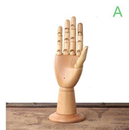 Mano de madera maniquí hombre mano maniquí conjunta para pulsera marioneta gafas joyería accesorios de pantalla de de una pieza B538A