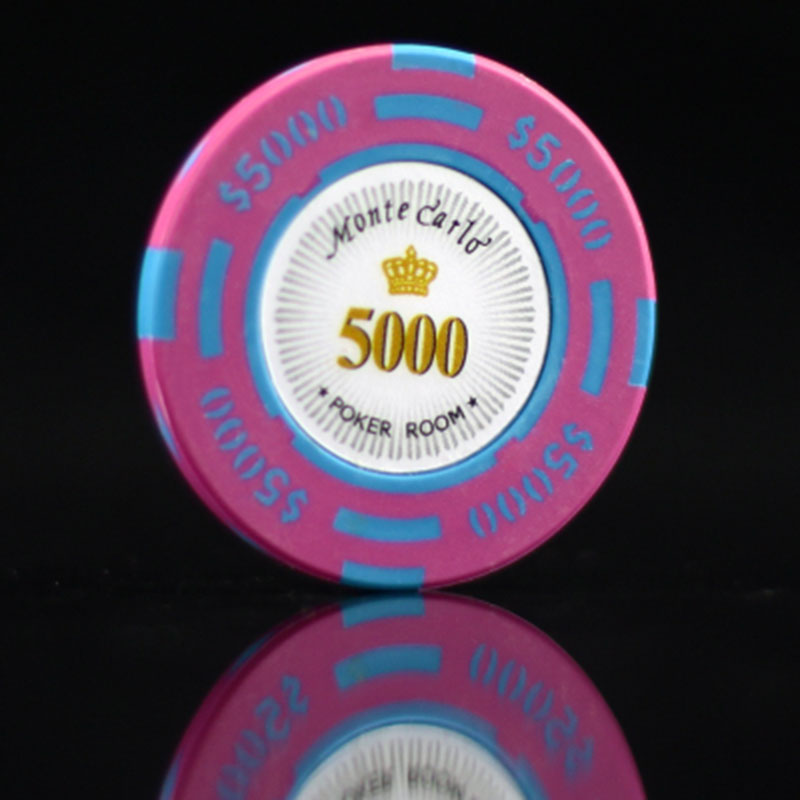 Lote de fichas de póker de Monte Carlo, hoja de 14g de arcilla, etiqueta de planchado, Casino, habitación, jugador de póker, love it, 25 unidades: 25pcs 5000