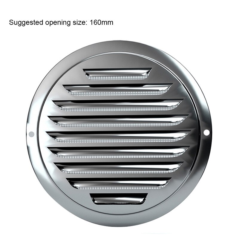 304 Stainless Steel Vents System Bathroom Exhaust Ventilation Grille Kitchen Range Hood Exhaust Louver Valve Air Outlet Grille: Opening size 160mm