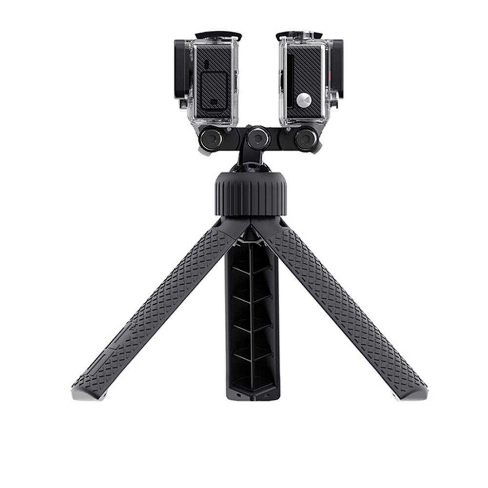 Liga de alumínio universal dupla câmera conexão suporte de montagem para gopro hero série gnome yi série led luz preenchimento acessórios