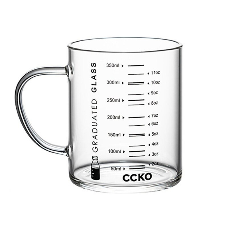 Tazza di vetro trasparente con tazza da colazione graduata microonde uso tazza di caffè al latte tazze di succo d'acqua per uso domestico bicchieri da cucina