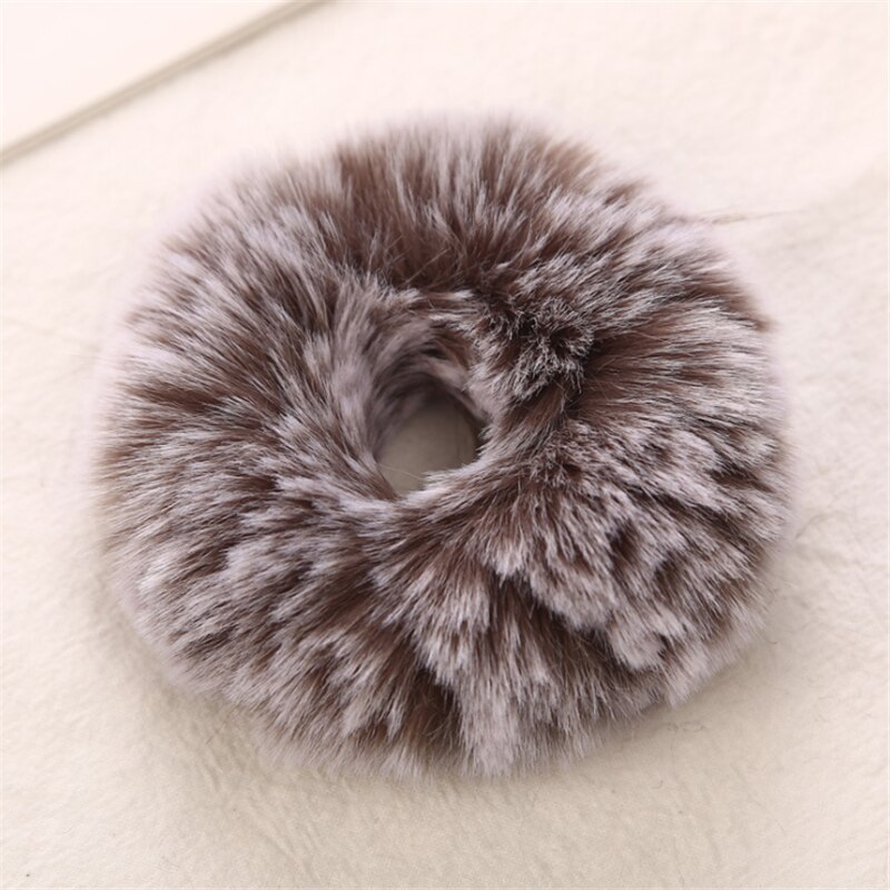 1Stck Winter Faux Pelz Kaninchen Haar Scrunchie Weiche Elastische Haar Bands Frauen Nette Pferdeschwanz Halfter Haar Zubehör