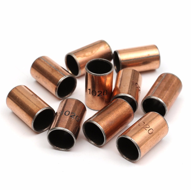 Durable 10pcs 10x12x20mm Ball Bearing Bushing Copper Alloy Bearing Bushing For Mechanical Hardware