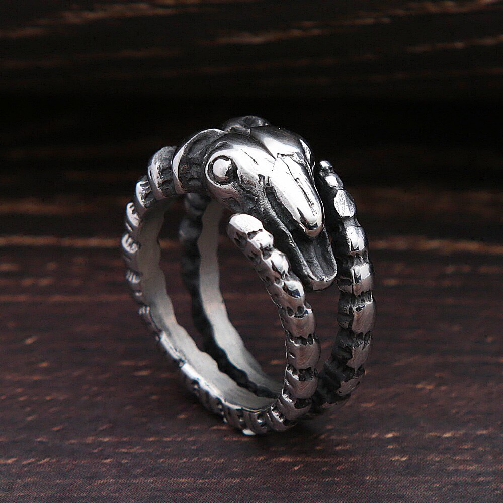 Vintage Satan Schedel Ringen Voor Mannen Vrouwen Gothic Rvs Demon Geit Hoofd Ring Cool Mannen Mode-sieraden