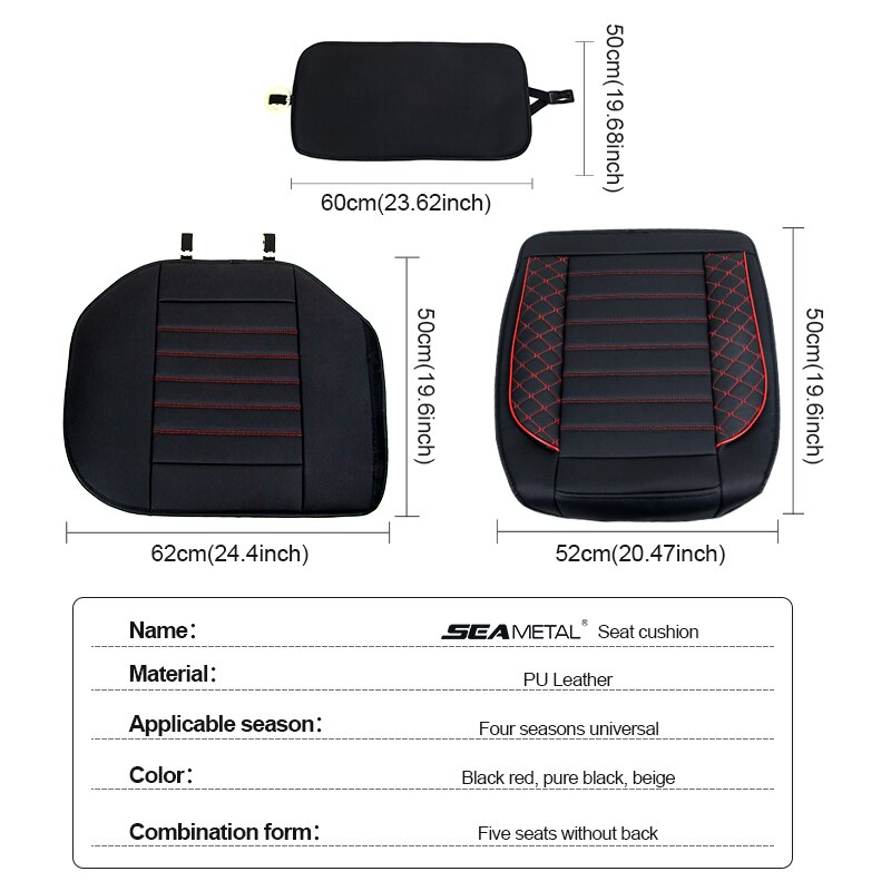 Pu Lederen Bekleding Universele Auto-interieur Onderdelen Accessoires Vier Seizoenen Auto Zitkussen Front Back Stoelhoezen