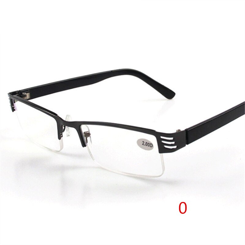 XojoX Finished Myopia Glasses Women Men Metal Half-rimmed Blue film Short-sighted Eyewears Student Nearsighted Spectacles: 0