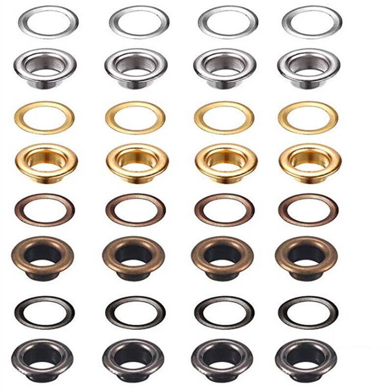 Matériel de bricolage 10mm 100 pièces outil à œil œillets boutonnières boucle multicolore lacets œil trou en métal outil à œillet