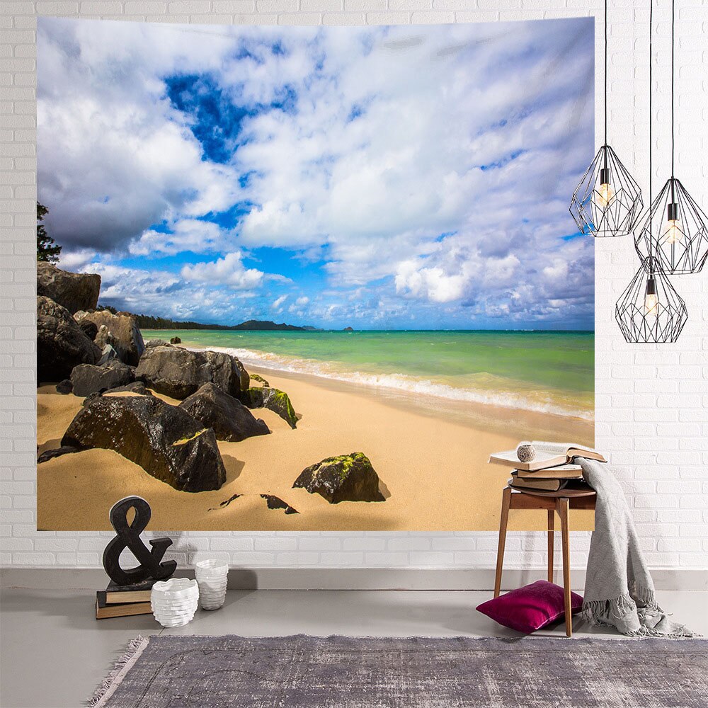 3D plage couverture vague Mandala tenture murale tapisserie paysage marin peinture à l'huile Yoga tapis de couchage Sandbeach voyage Camping tapis: 150x200cm / Pattern 6