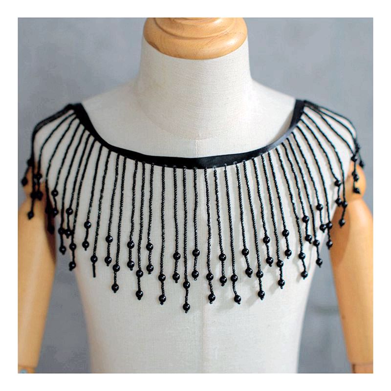 10.5CM szerokie gruszki frezowanie grzywka zakończenie z frędzlami robić sukni ślubnej suknia ślubna kołnierz akcesoria robić dekoracji ramion 2M