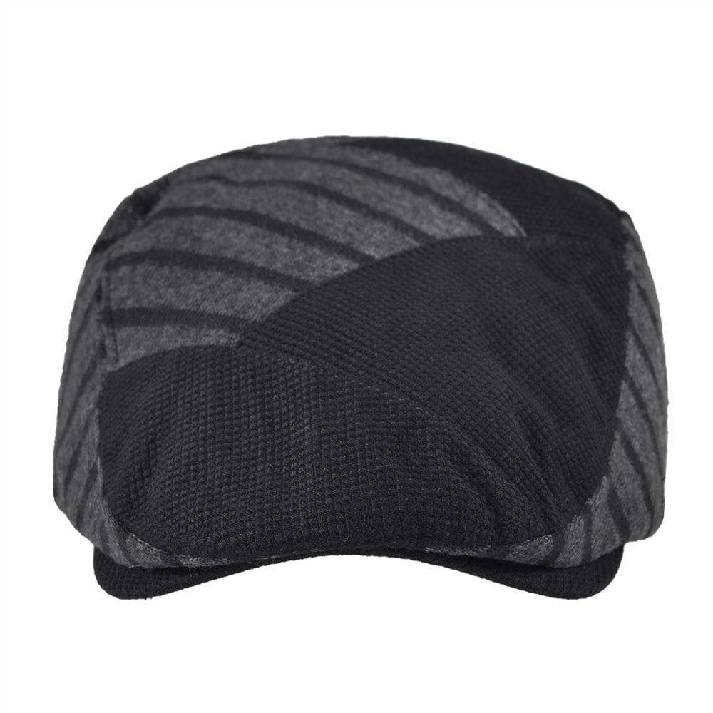 VOBOOM Golf Cap Men Fall Winter Adjustable Cabbies Dark Gray Newsboy Caps Ivy Flat Hat Warm Headpiece 057
