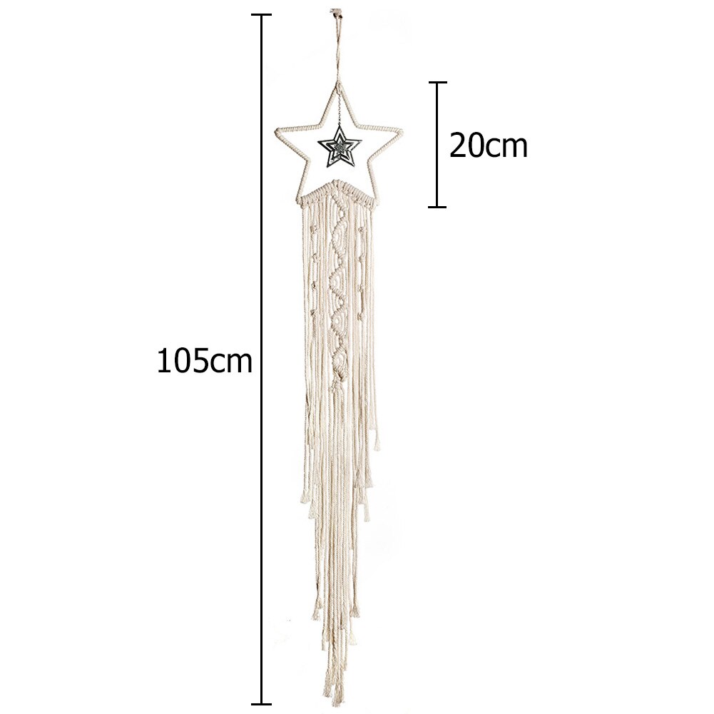 nordycki księżyc gwiazda makrama łapacz snów Boho wystrój pokoju dekoracja pokoju makrama ściany wiszące pokój dziecięcy przedszkole prezenty: B