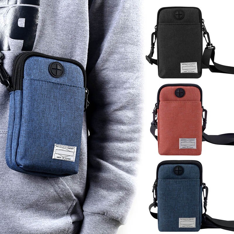 Bolso multifuncional impermeable para teléfono, Mini bolsas cruzadas con orificio para auriculares, C66