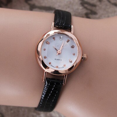 Vrouwen Quartz Analoge Klokken Kleine Wijzerplaat Delicate Luxe Wrist Horloges Relogio Feminino Dames Mode: Black