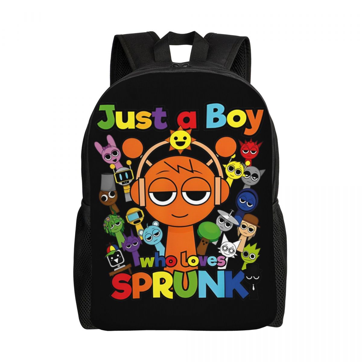 Mochila de dibujos animados Sprunki para juegos infantiles, mochilas escolares preescolares para niños y niñas: Rosa