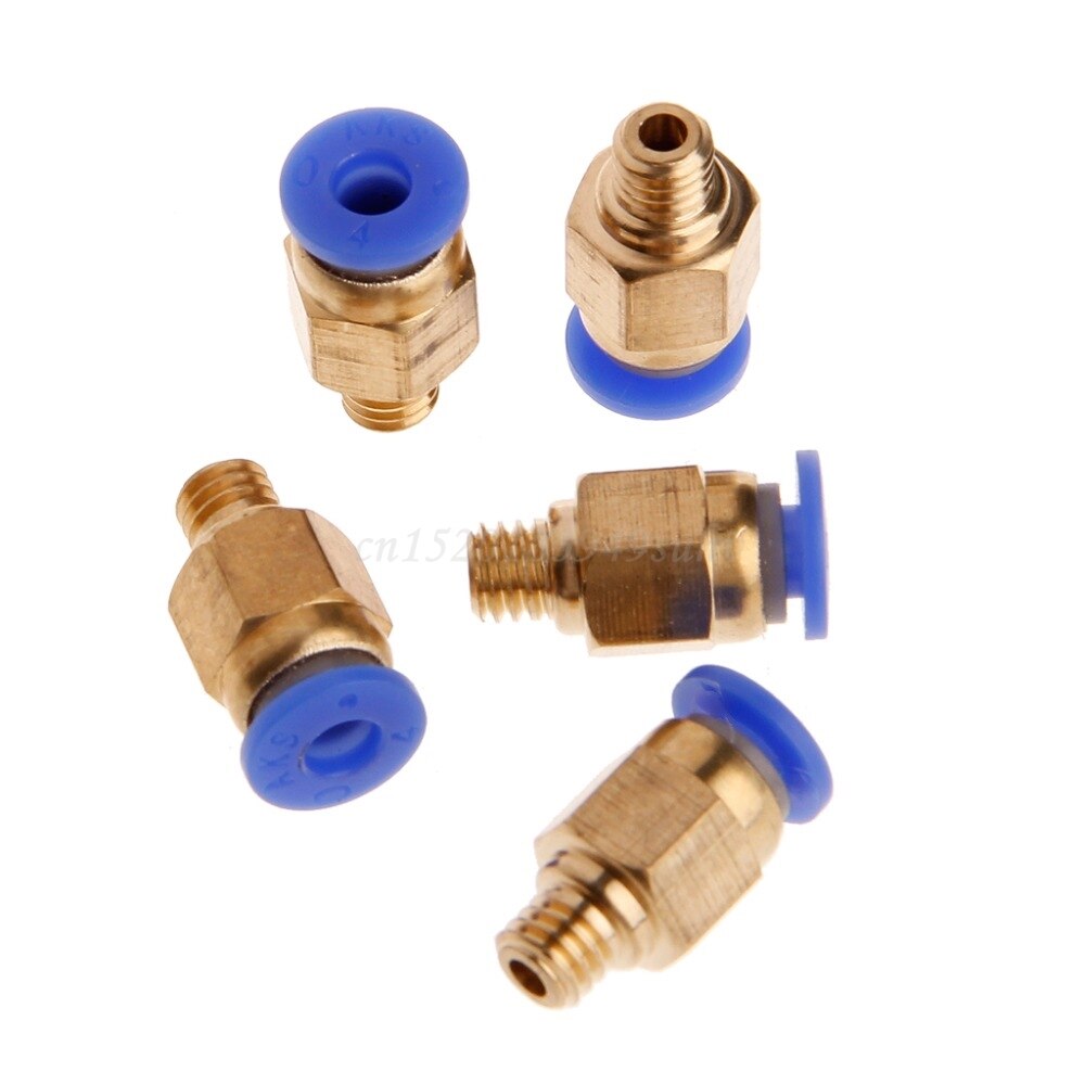 Connecteurs pneumatiques à raccord droit, 5 pièces, pour tubes de 4mm OD M6 6mm Reprap