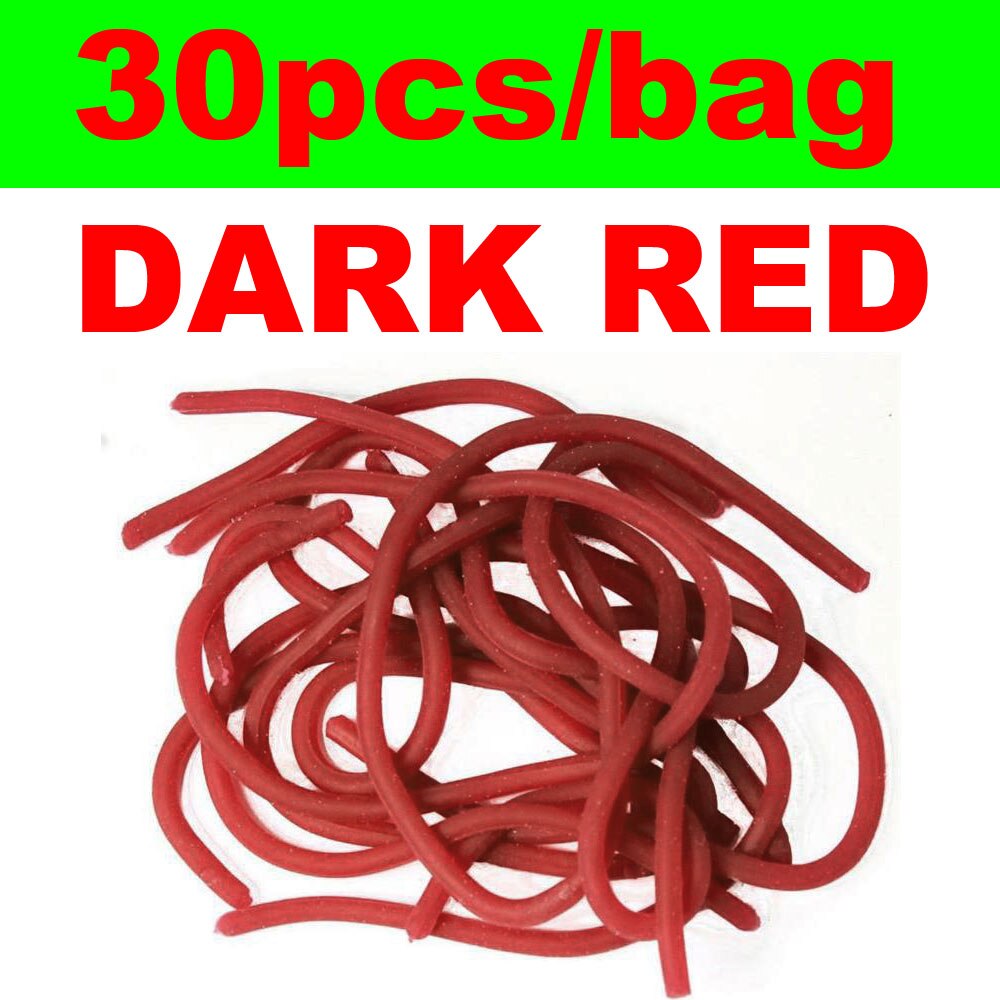 30pcs/Pack Squirmy Worms for Knitting Nymphs, Shrimps, Grubs, San Juan Worms Fly Tying Material Fishing Flies: Dark Red