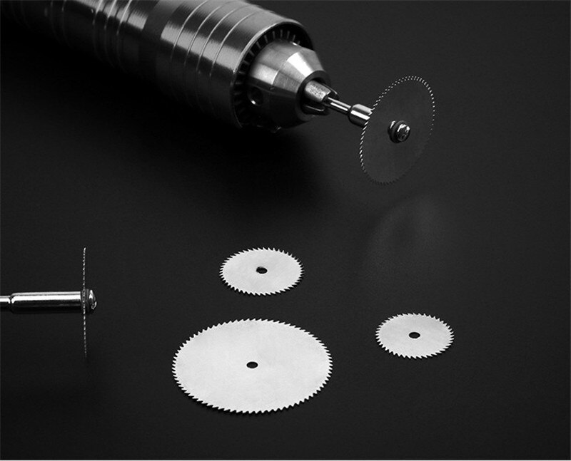 6Pcs/set Stainless Steel Slice Metal Cutting Disc with 1 Mandrel for Dremel Rotary Tools 16 18 22 25 32mm Cutting Disc