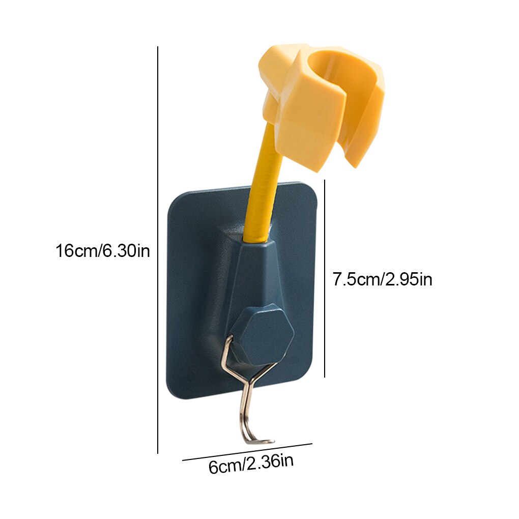 Universal Self-Adhesive Showerhead Bracket Wall-mounted Shower Head Holder 360° Rotatable Bathroom Accessories Stand Holder: B-Yellow