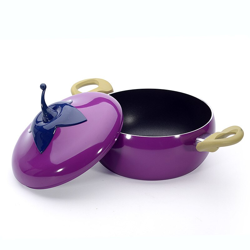 Marmite à soupe créative en alliage d'aluminium, cuisinière à gaz à Induction universelle en aluminium, Double oreilles, poêle à frire Wok