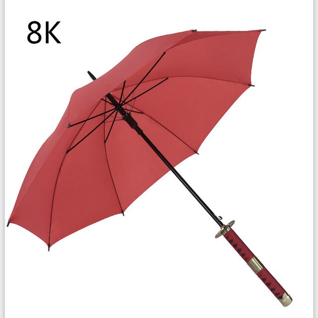 Japansk ninja-lignende paraply samurai sværd mænd store paraplyer regn kvinder vindtæt langt håndtag sombrilla automatico åben: Vinrød 8k