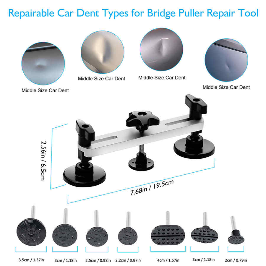 Paintless Dent Repair Tools Dent Puller Bridge DIY Car Body Hail Removal Kit