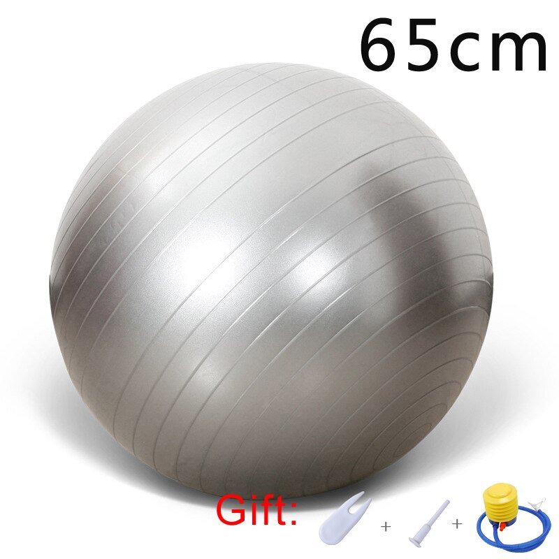 65Cm Yoga Bal Stoel Verdikte Explosieveilige Oefening Home Gym Pilates Balance Ball Antislip Gymnastiek Zwangere Ballen: 65cm Silver