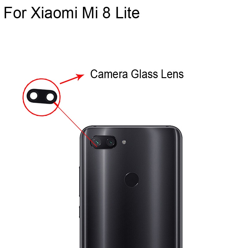 Original For Xiaomi Mi 8 Lite Rear Back Camera Glass Lens For Xiaomi Mi 8Lite Repair Spare Parts XiaomiMi8 Lite Replacement