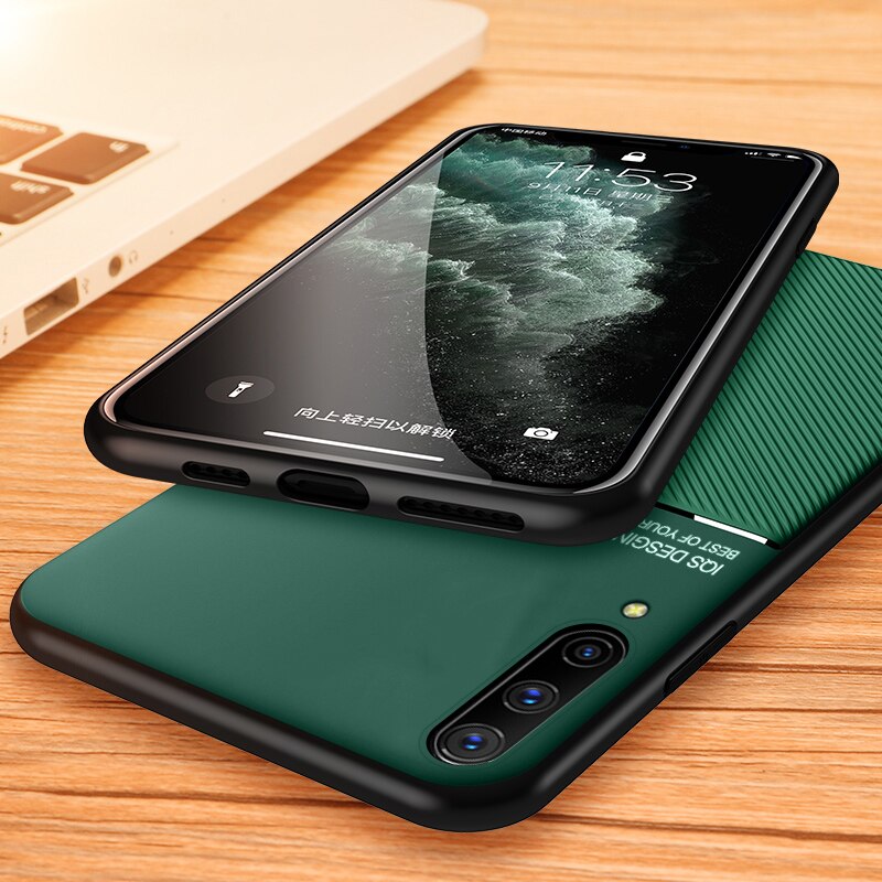 Slim matowy silikonowy magnetyczny uchwyt samochodowy case dla huawei p smart 2019 skrzynki pokrywa na huawei psmart z pro 2019 muszle coque capas