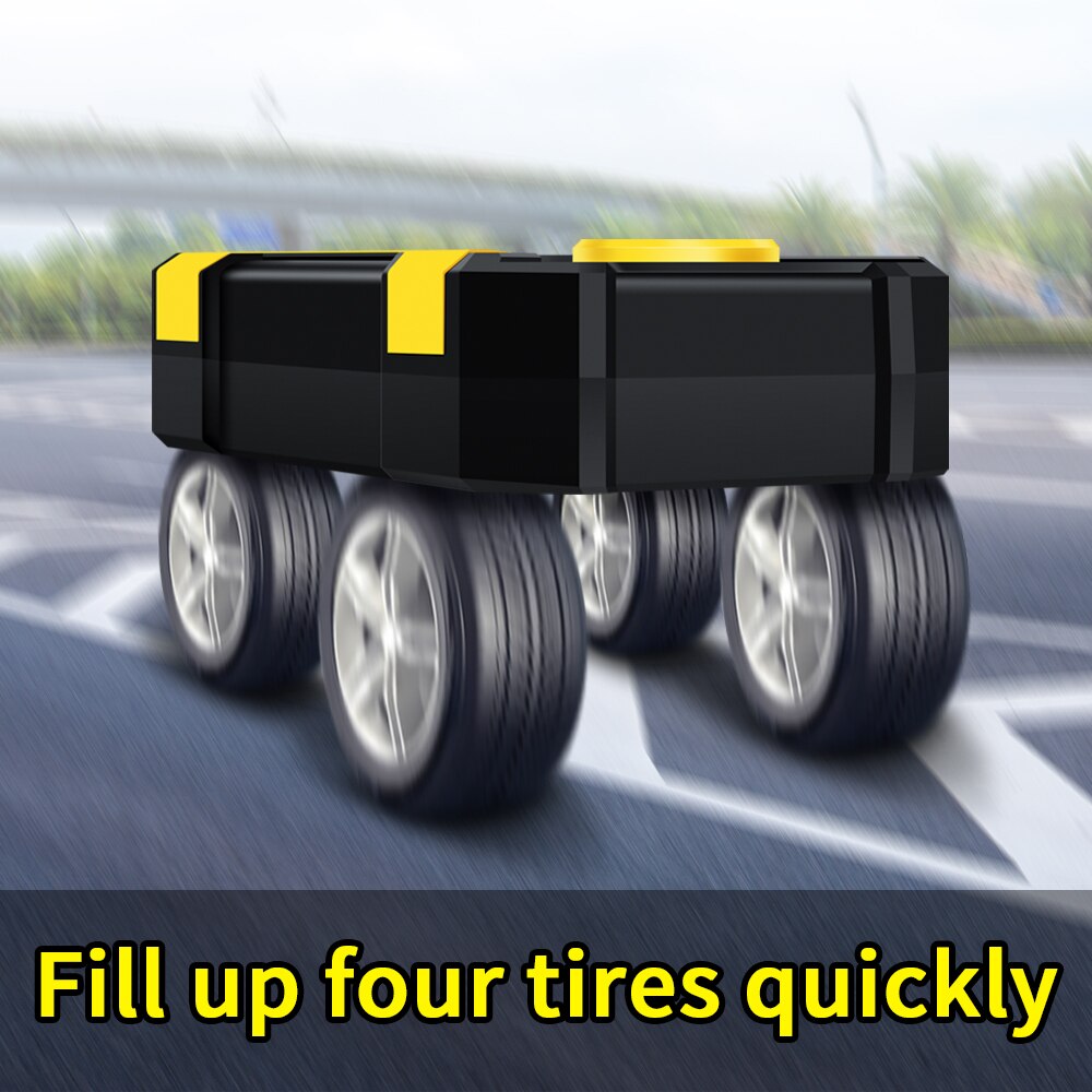 Automotive tire inflator LED digital lighting tire on board inflation pump DC 12V air compressor toolbox, automotive tires, bicy