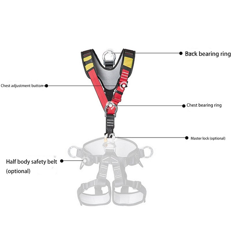 Outdoor Beschermende Apparatuur Bovenlichaam Veiligheidsgordel Schouder Riem Klimmen Alpinisme Veiligheidsgordel Downhill Rescue