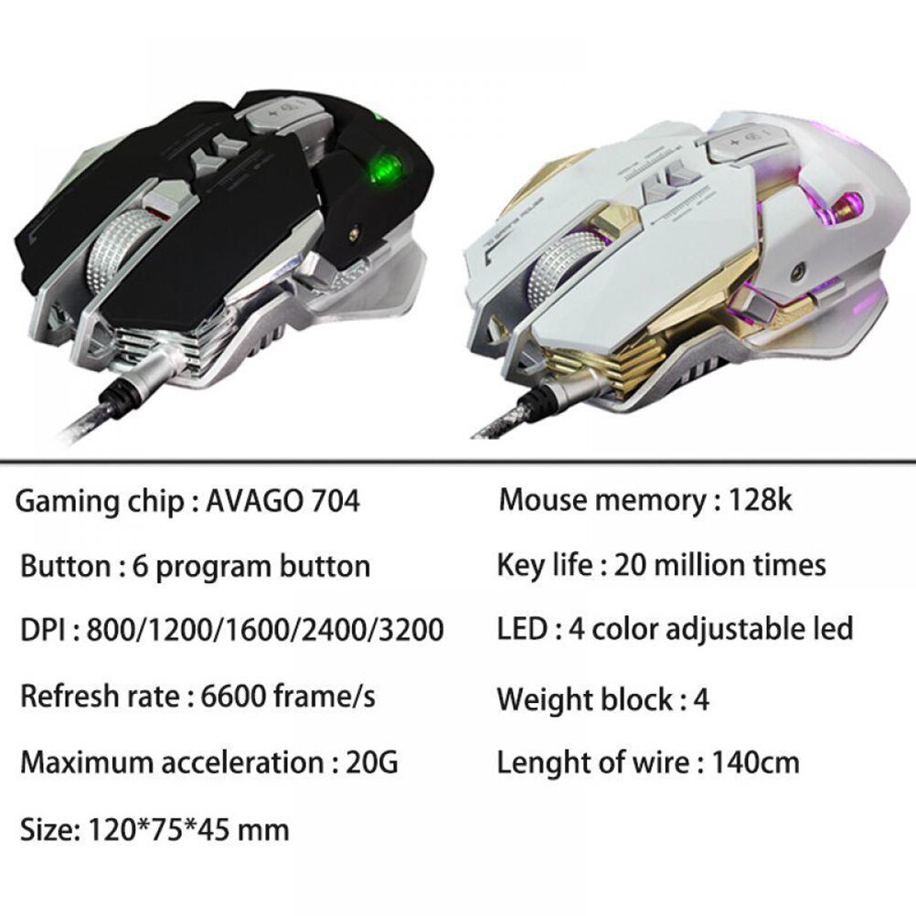 gaming mice Wired USB Gaming Mouse Buttons Gaming Mouse Pro Gamer Computer Mice for game system unit PC Laptop
