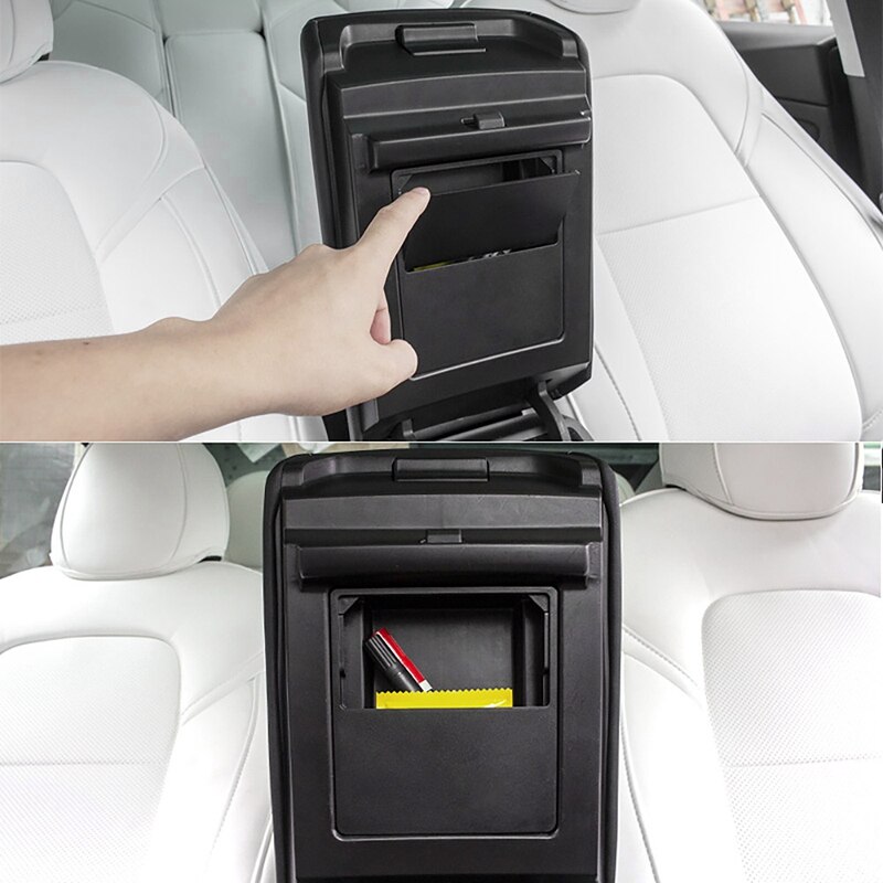3 Pack] Middenconsole Organizer Tray Gevlokte Opbergdoos Voor Tesla Model Y 2021 2022 Accessoires Armsteun Verborgen Cubby Lade Cash Glas Munt Telefoon Sleutel 636056735