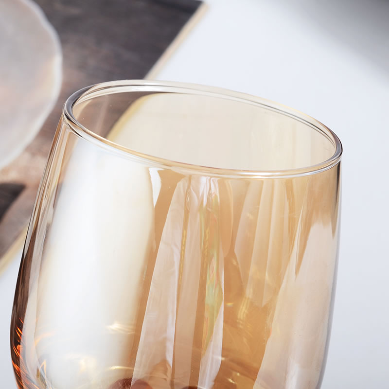 Gobelet à eau en verre, artisanal rond, plaqué or, verre à vin, grande capacité, verres à jus, whisky, Vodka, pour Bar et Restaurant