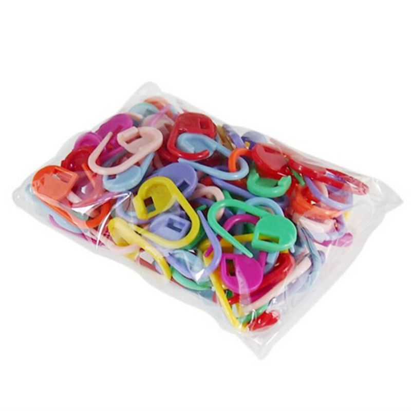 50 stk/sæt slikfarve plastik gør-det-selv-låsestingmarkører flerfarvet strikkevæv hæklenåle klipholdere syværktøj