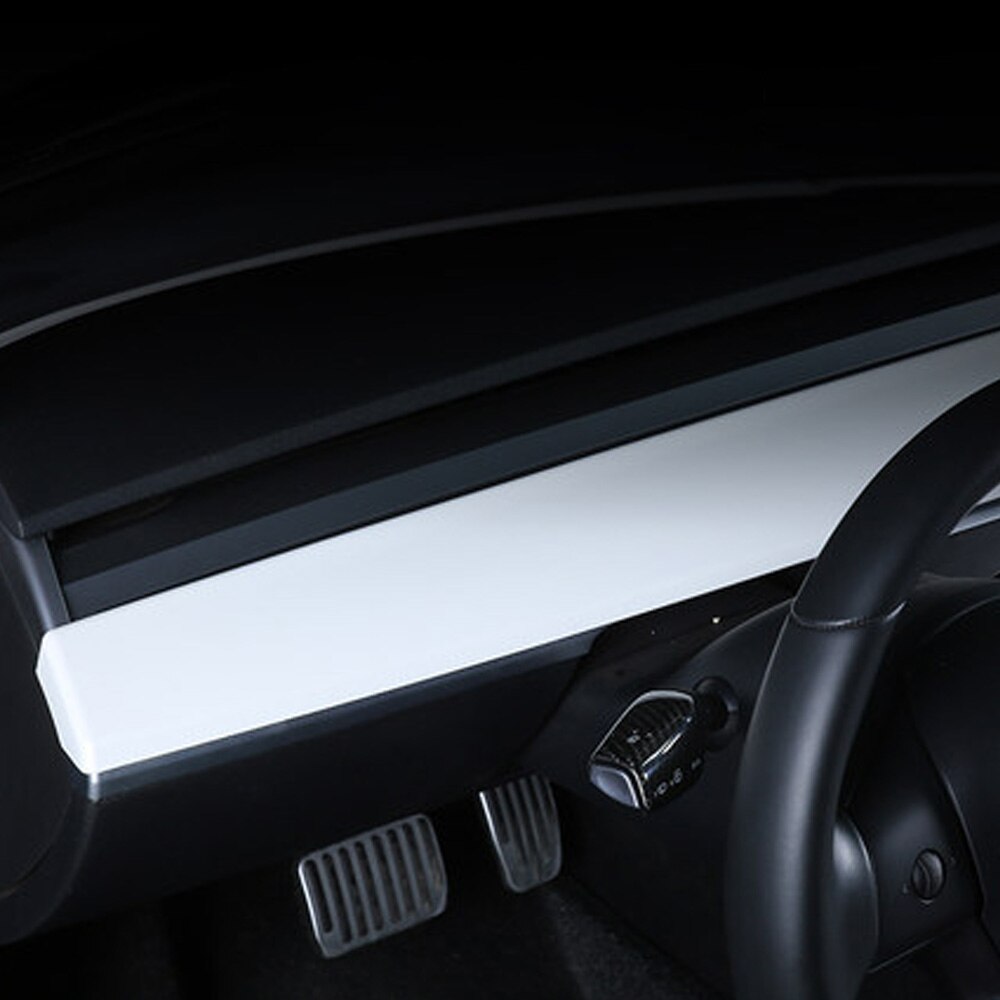 Et sæt abs midterkonsol dashboard panel cover trim til tesla model 3