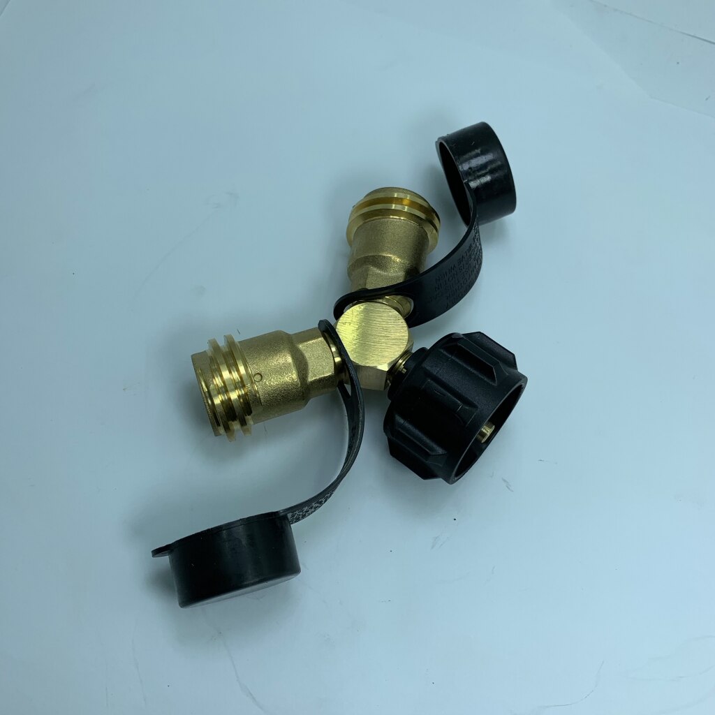 Adaptador Universal de tanque de propano de 2 vías, divisor que convierte QCC para parrilla de barbacoa Y adaptador de tanque de propano